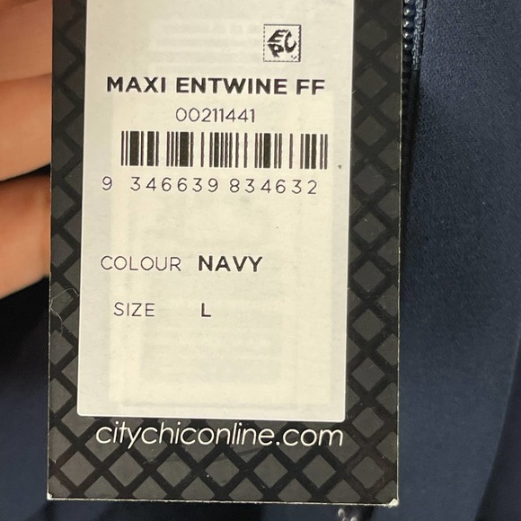 City Chic Womens Large 20 Maxi Entwine Dress Navy Blue Cocktail Dress NWT - Picture 11 of 12